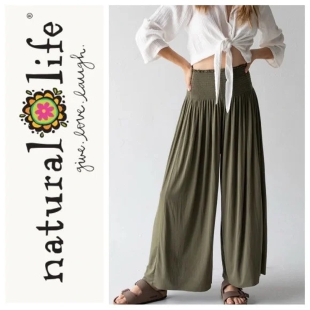 Natural Life Olive Flowing Pants